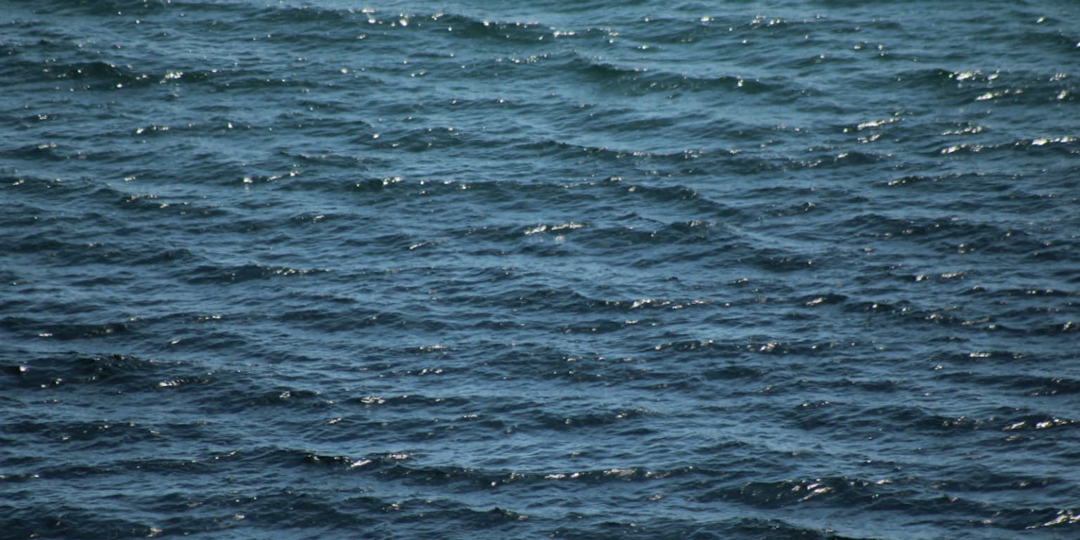 Sunlight on rippling blue ocean water