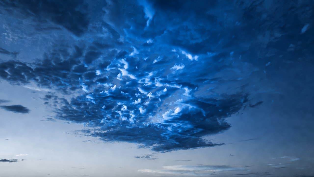 Blue clouds across the sky.