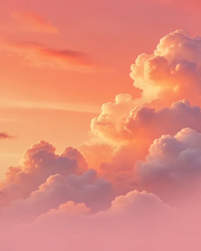 Pink clouds in a sunset sky.