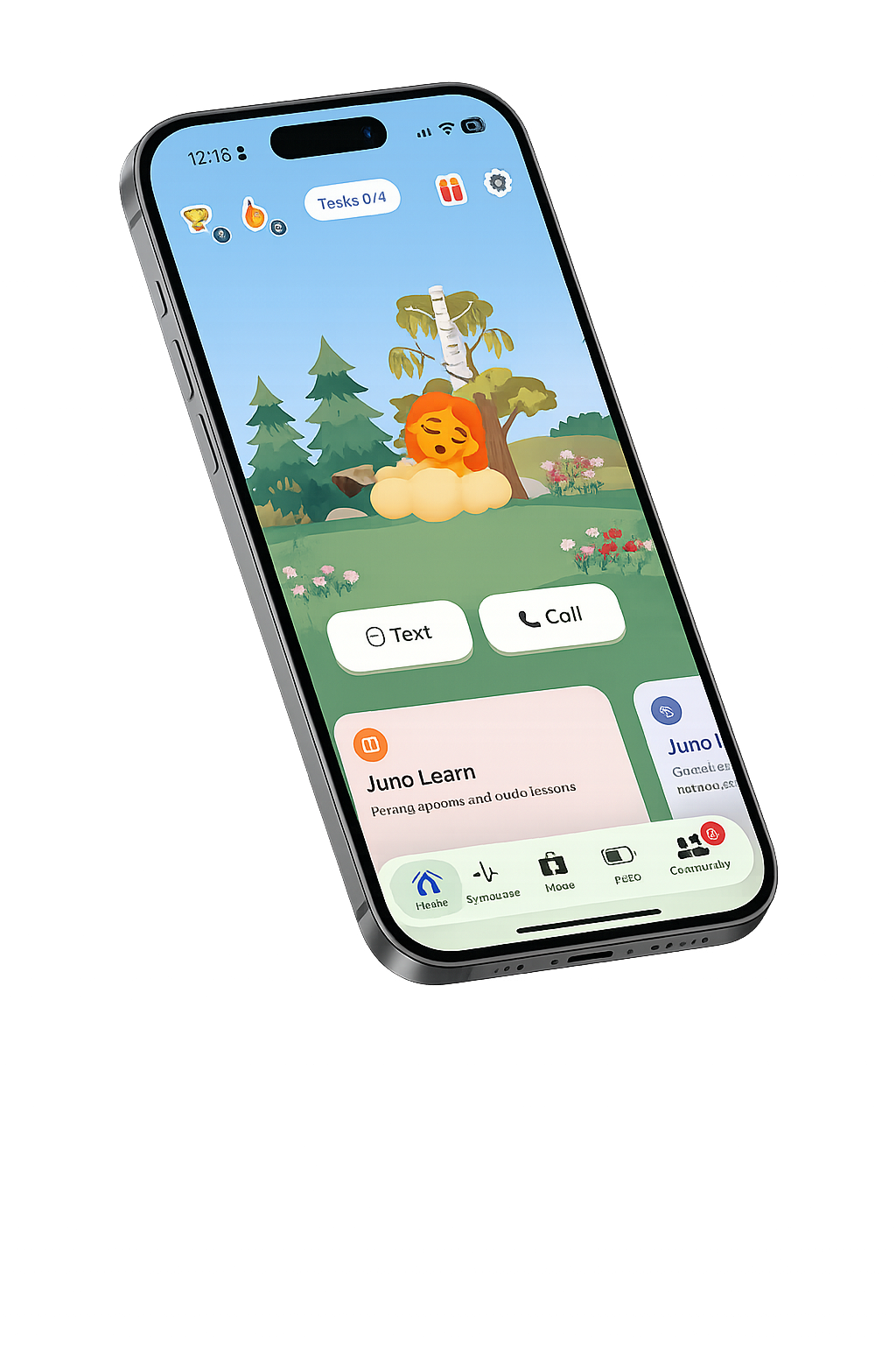 Juno app shown on an iPhone for Long COVID
